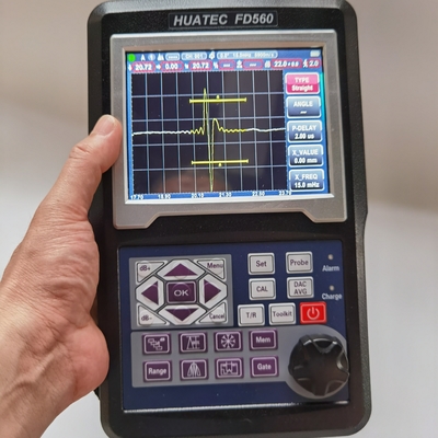HUATEC 20-2000Hz كاشف عيوب بالموجات فوق الصوتية FD560 مع قمع الرفض 0 إلى 80٪ ارتفاع الشاشة الكاملة