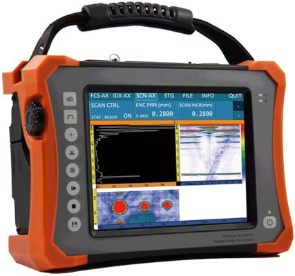 جهاز الكشف عن العيوب بالموجات فوق الصوتية المحمول HPA-500 مع شاشة TFT 11 بوصة بمنفذ PA 160 دبوس و 16G ذاكرة الوصول العشوائي