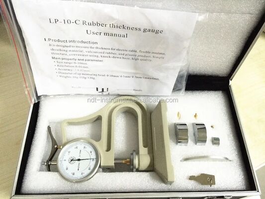 LP-10-C مقياس سمك المطاط 0-10mm 0.01mm دقة المطاط البلاستيكي