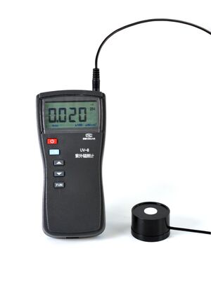 UV-B مقياس كثافة الضوء UV الصناعي 0.1 ~ 200000μW / سم2 UV254 UV297 اختبار الأشعة فوق البنفسجية