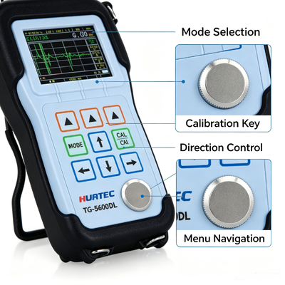 TG-5600DL Single & Dual Element Ultrasonic Thickness Gauge Color Screen A-Scan B-Scan 0.001mm High Precision Metal Thickness Tester